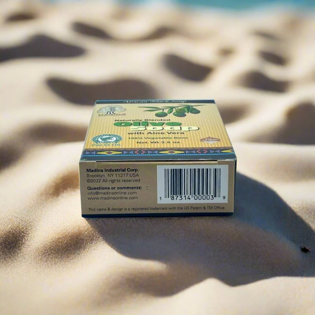 African Black soap Naturally Blended Olive Soap with aloe vera 3.5oz - Image 3