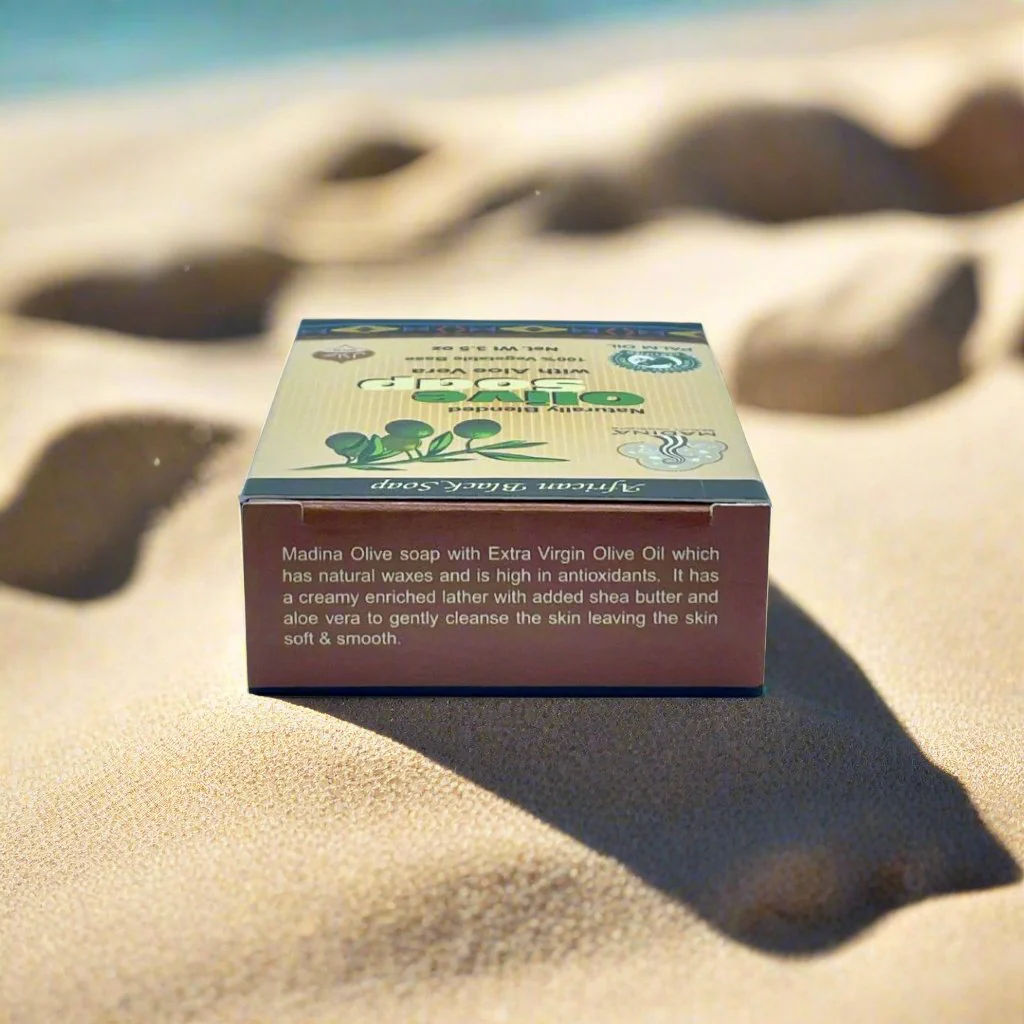 African Black soap Naturally Blended Olive Soap with aloe vera 3.5oz - Image 4