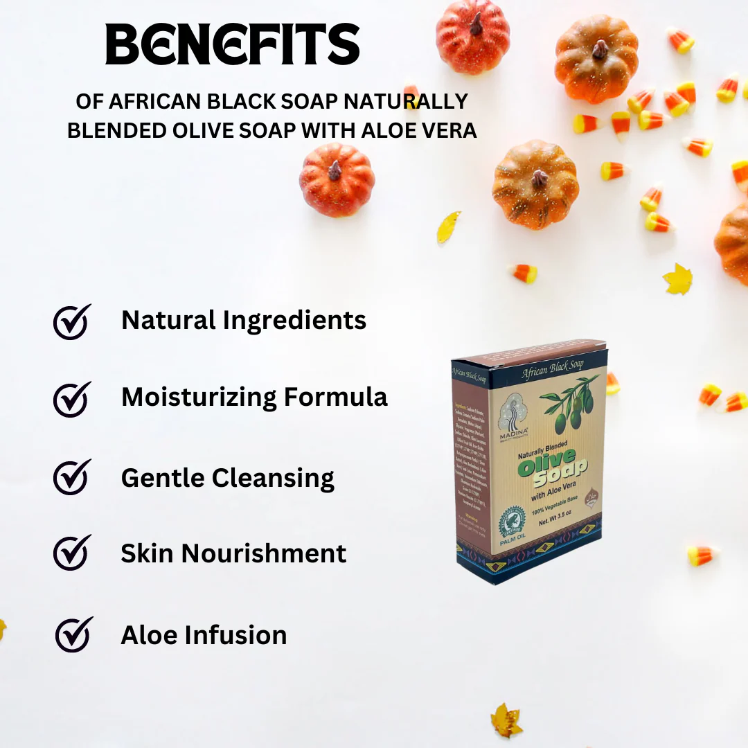African Black soap Naturally Blended Olive Soap with aloe vera 3.5oz - Image 5