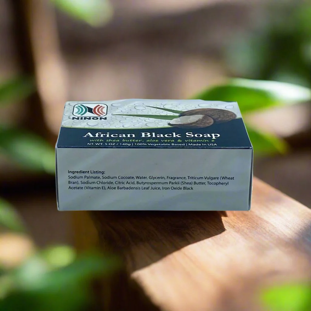 African Black Soap with Shea Butter 5oz / 140g - Image 4