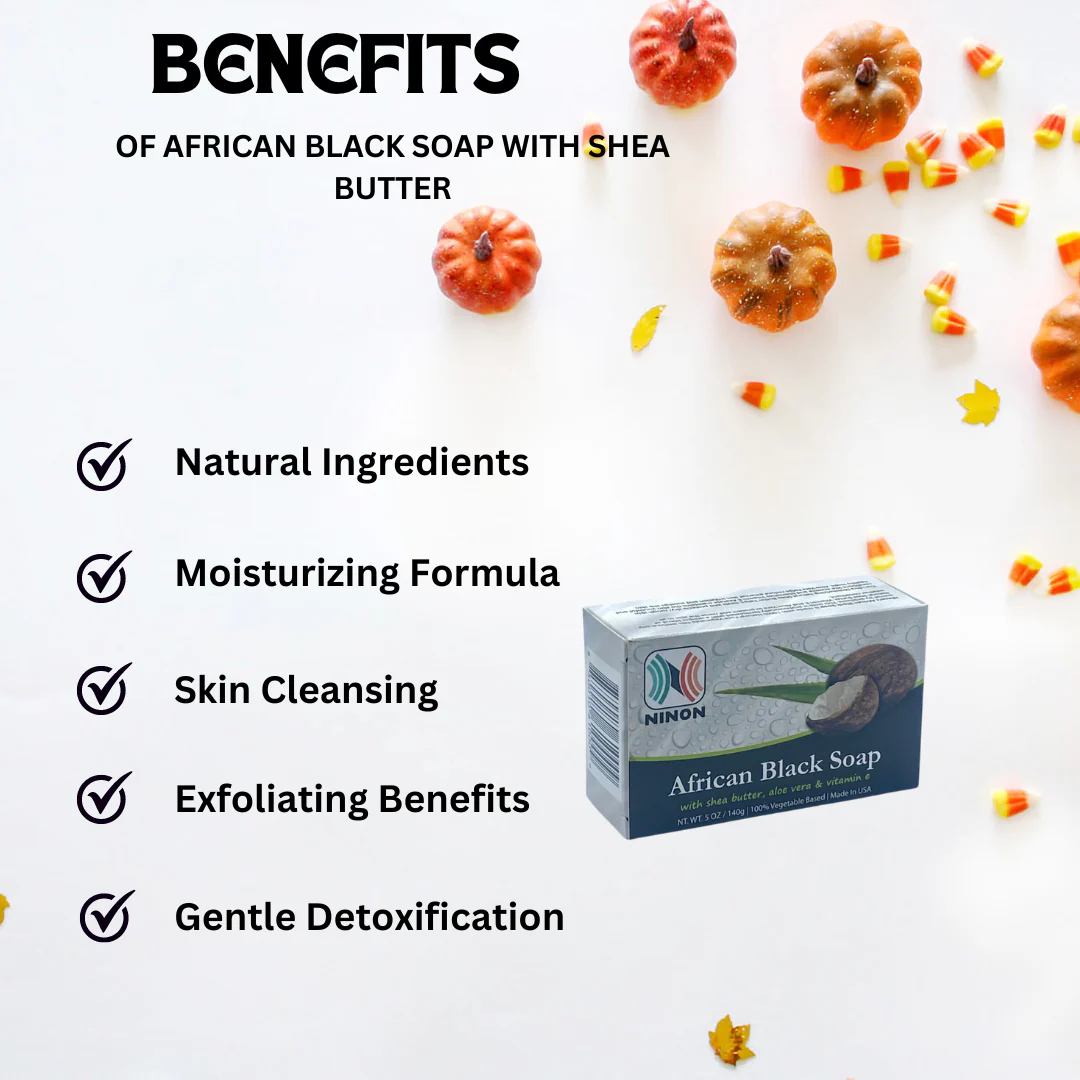 African Black Soap with Shea Butter 5oz / 140g - Image 5