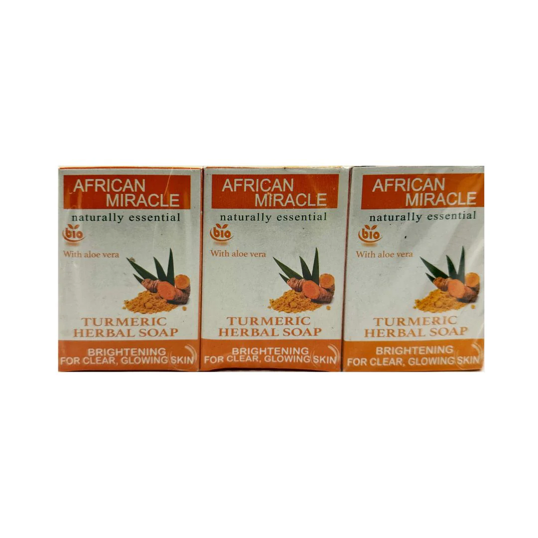 African Miracle Naturally Essential Turmeric Herbal Soap 1bar