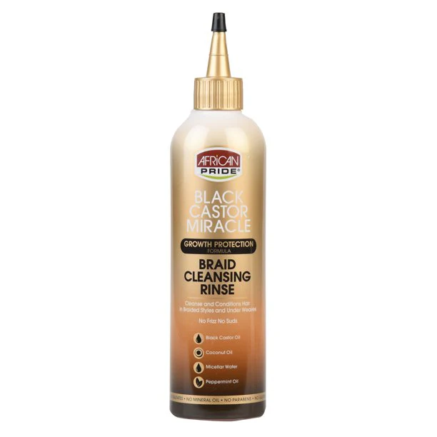 African Pride Black Castor Miracle Braid & Scalp Cleansing Rinse 12 oz - Image 2