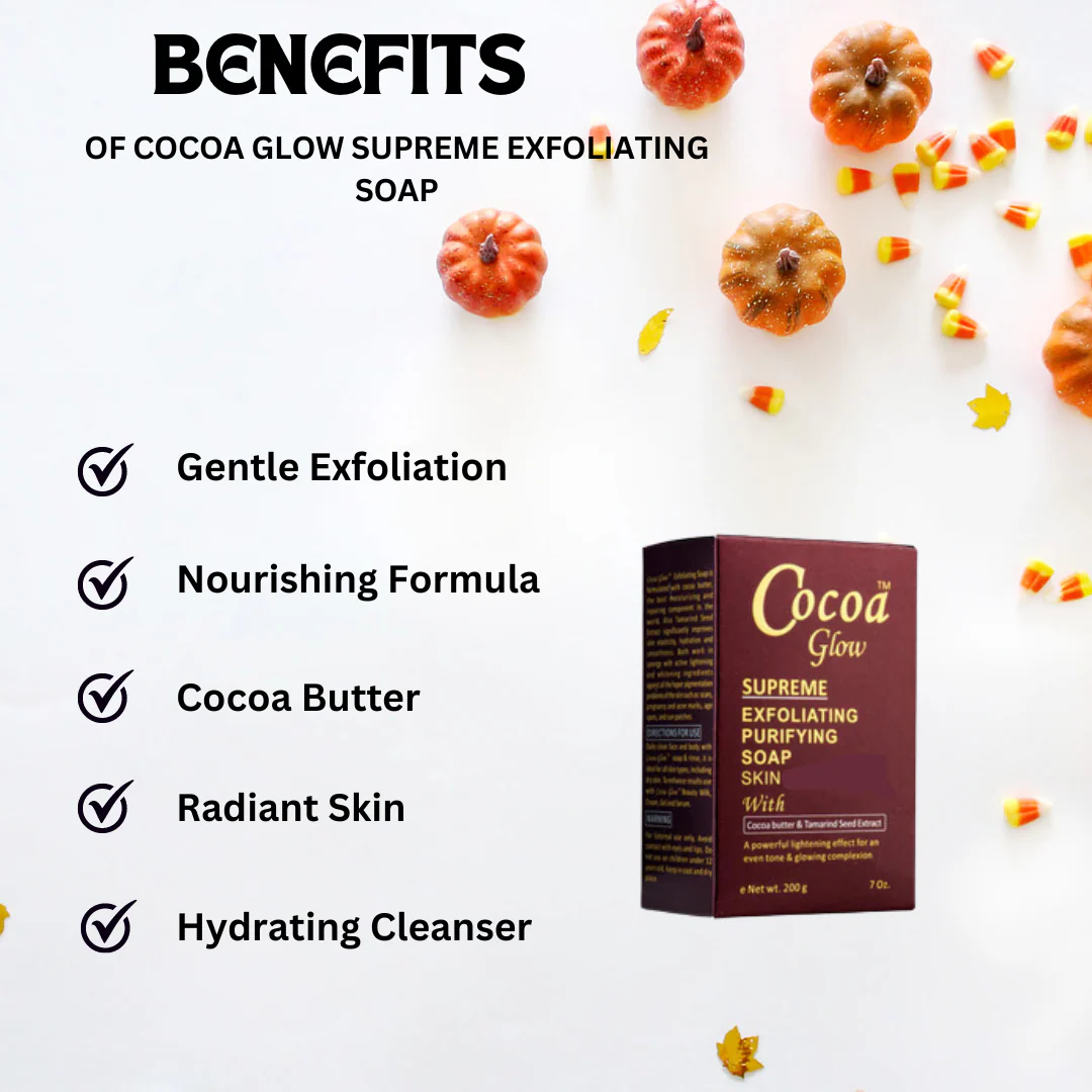 Cocoa Glow Supreme Exfoliating Soap 7oz - Image 2
