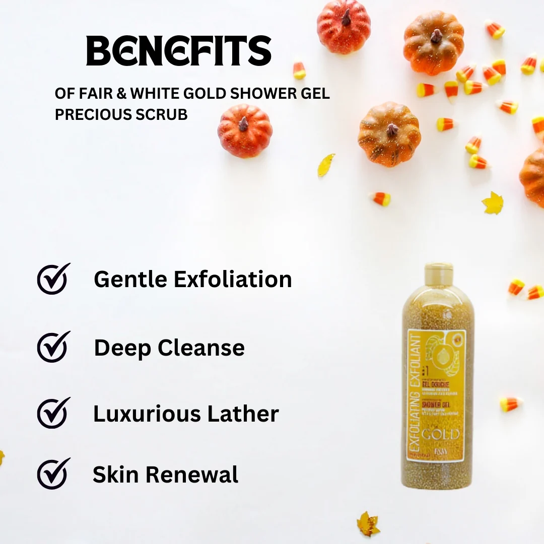 Fair & White Gold Shower Gel Precious Scrub 940ml 31.8oz - Image 2