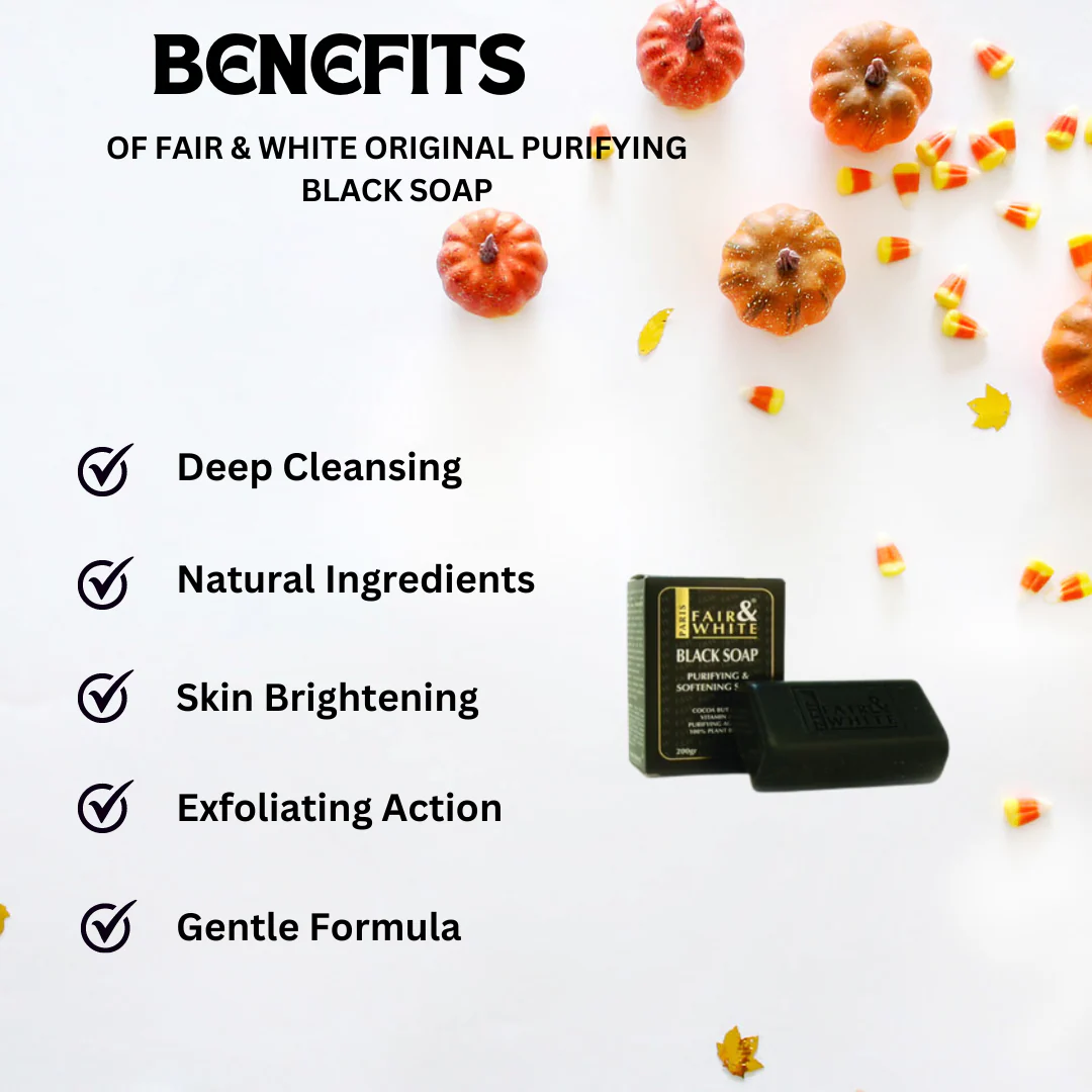 Fair & White Original Purifying Black Soap 7 oz - Image 2