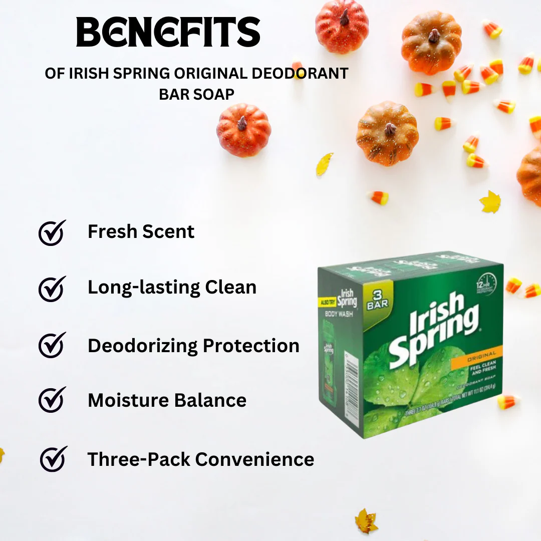Irish Spring Original Deodorant Bar Soap 3.75 oz- 3 Pack Bar - Image 2
