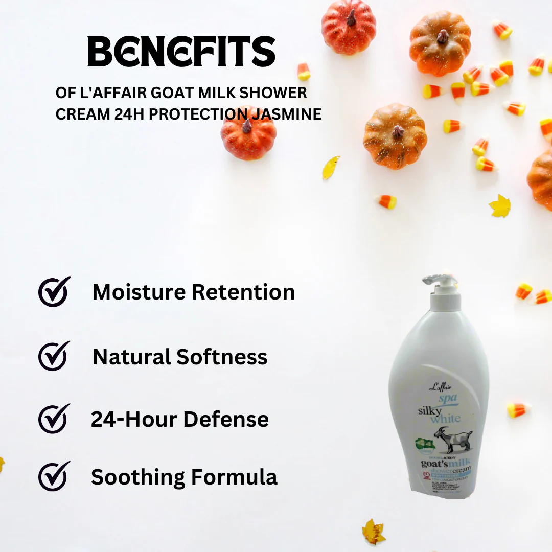 L'affair Goat Milk Shower Cream 24h Protection Jasmine 1200ml - Image 3