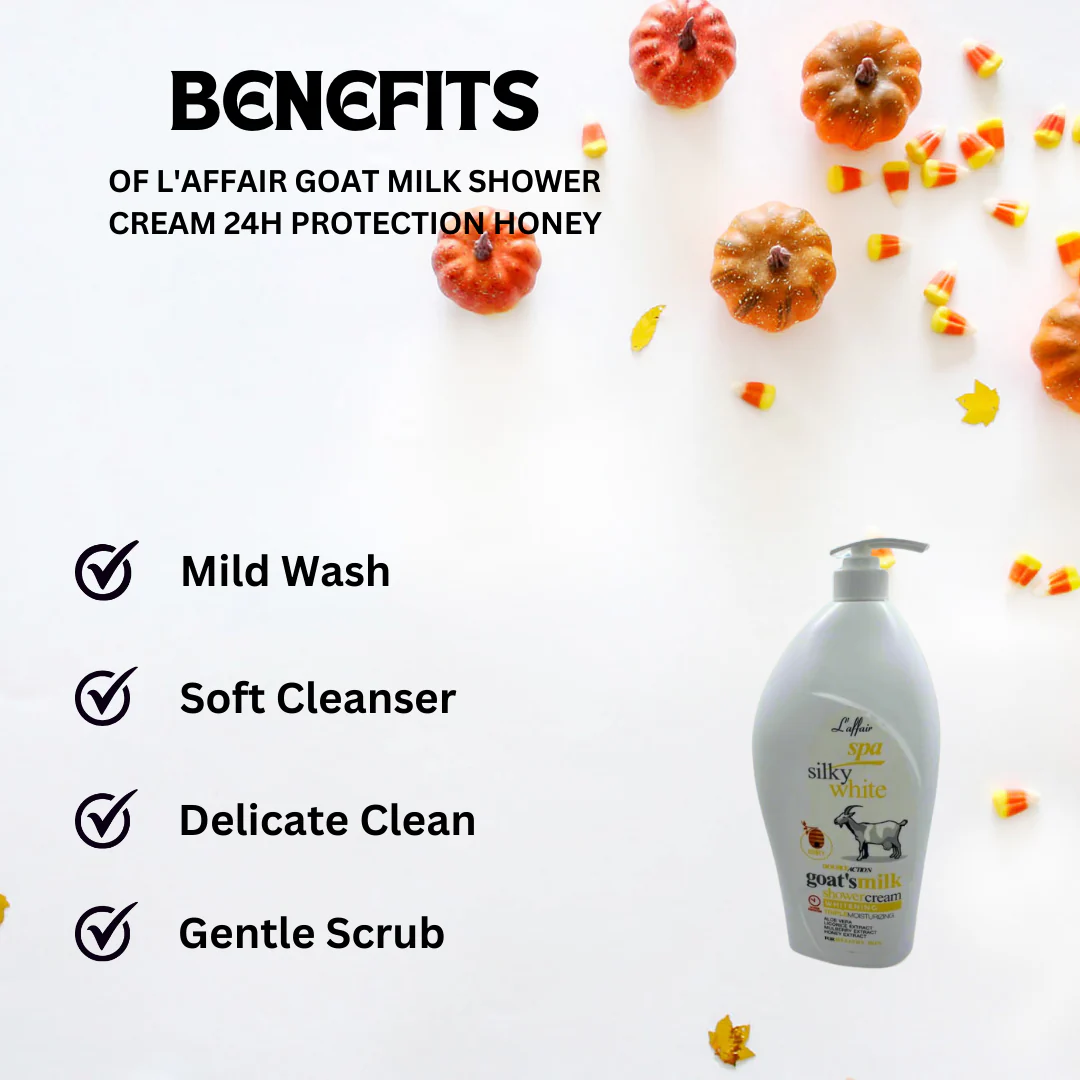 L'affair Goat Milk Shower Cream 24h Protection Honey 1200ml - Image 3