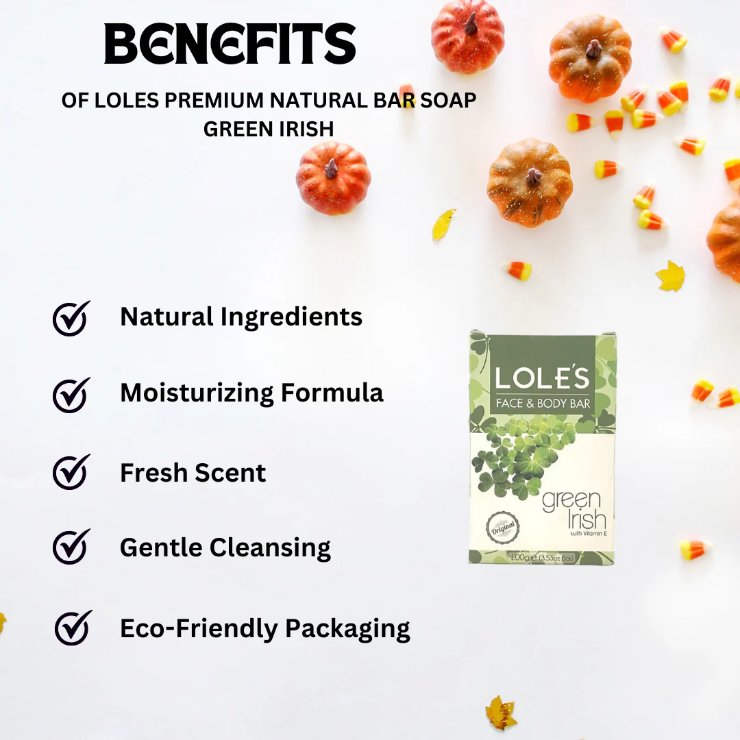 LOLES Premium Natural Bar Soap 100 g Green Irish - Image 2