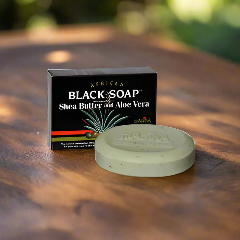 Madina African Black Soap Shea Butter and Aloe Vera 3.5 oz pack of 6