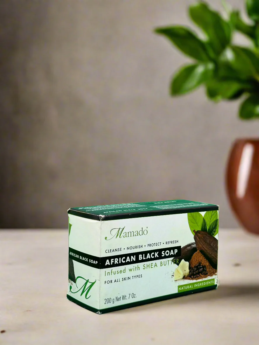 Mamado African Black Soap Infused with Shea Butter 200g - Image 2