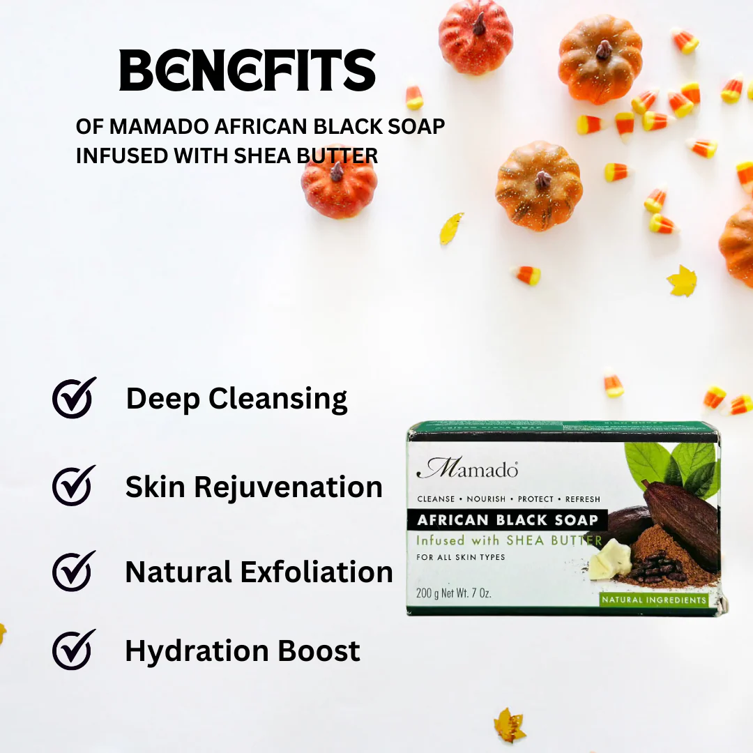 Mamado African Black Soap Infused with Shea Butter 200g - Image 5
