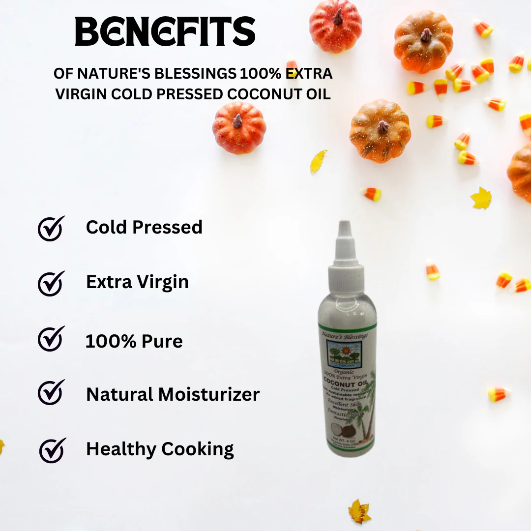Nature's Blessings Virgin Cold Pressed Coconut Oil 4 Oz - Image 2