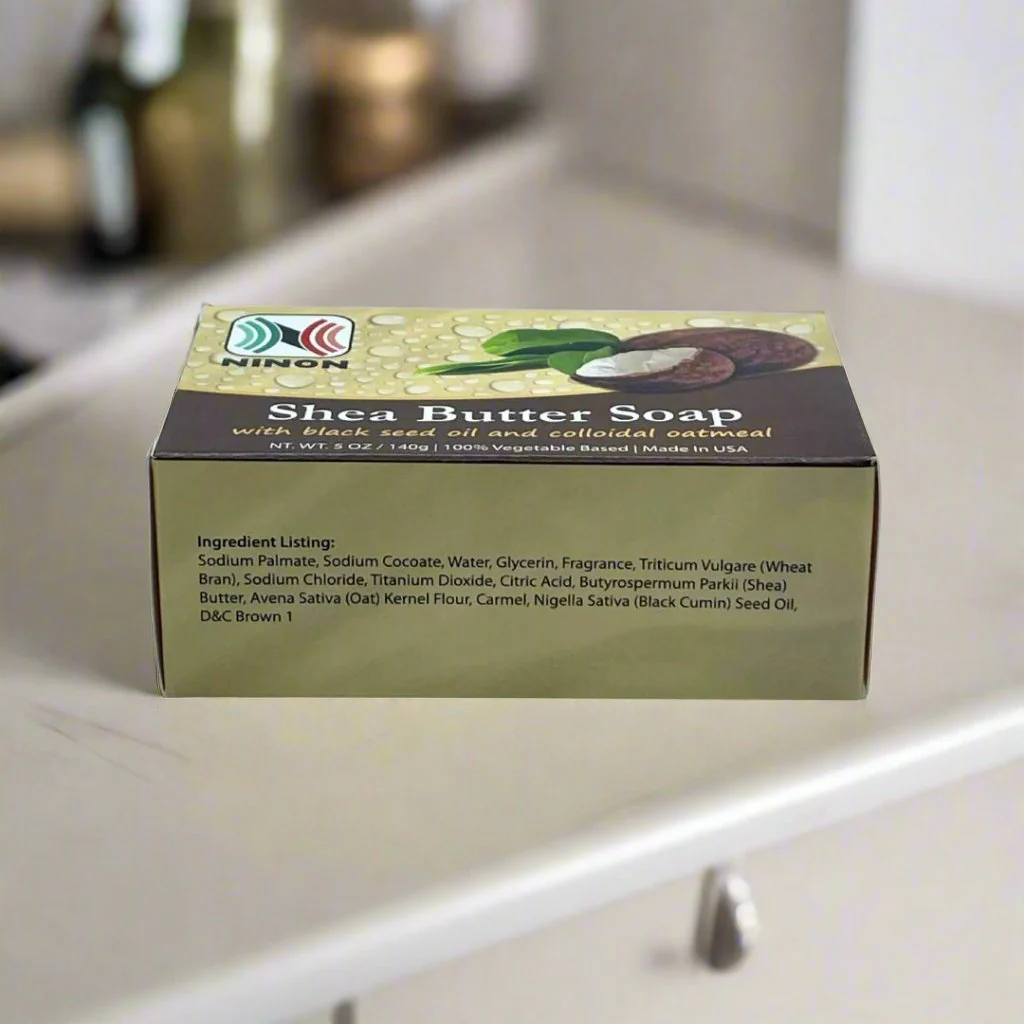 Ninon Shea Butter Soap with black seed oil and colloidal oatmeal 5oz - Image 3