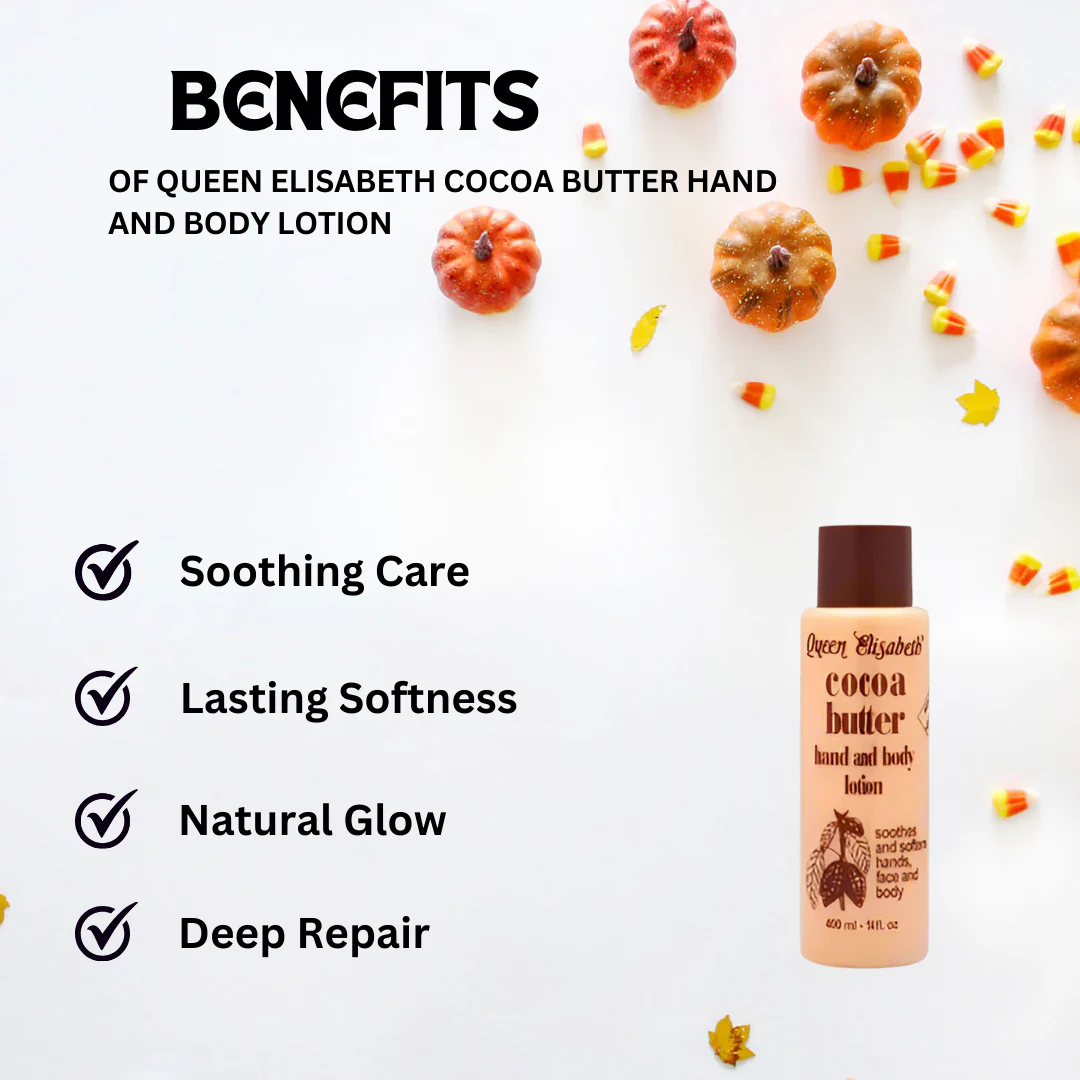 Queen Elisabeth Cocoa Butter Hand and Body Lotion 14 oz - Image 2