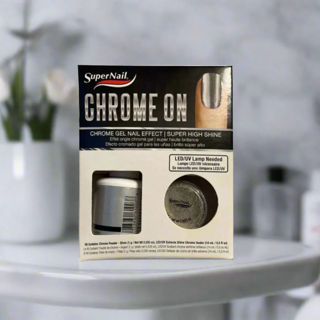 SuperNail - Chrome On - Silver Gel Nail Effect Kit 14ml | 0.5floz