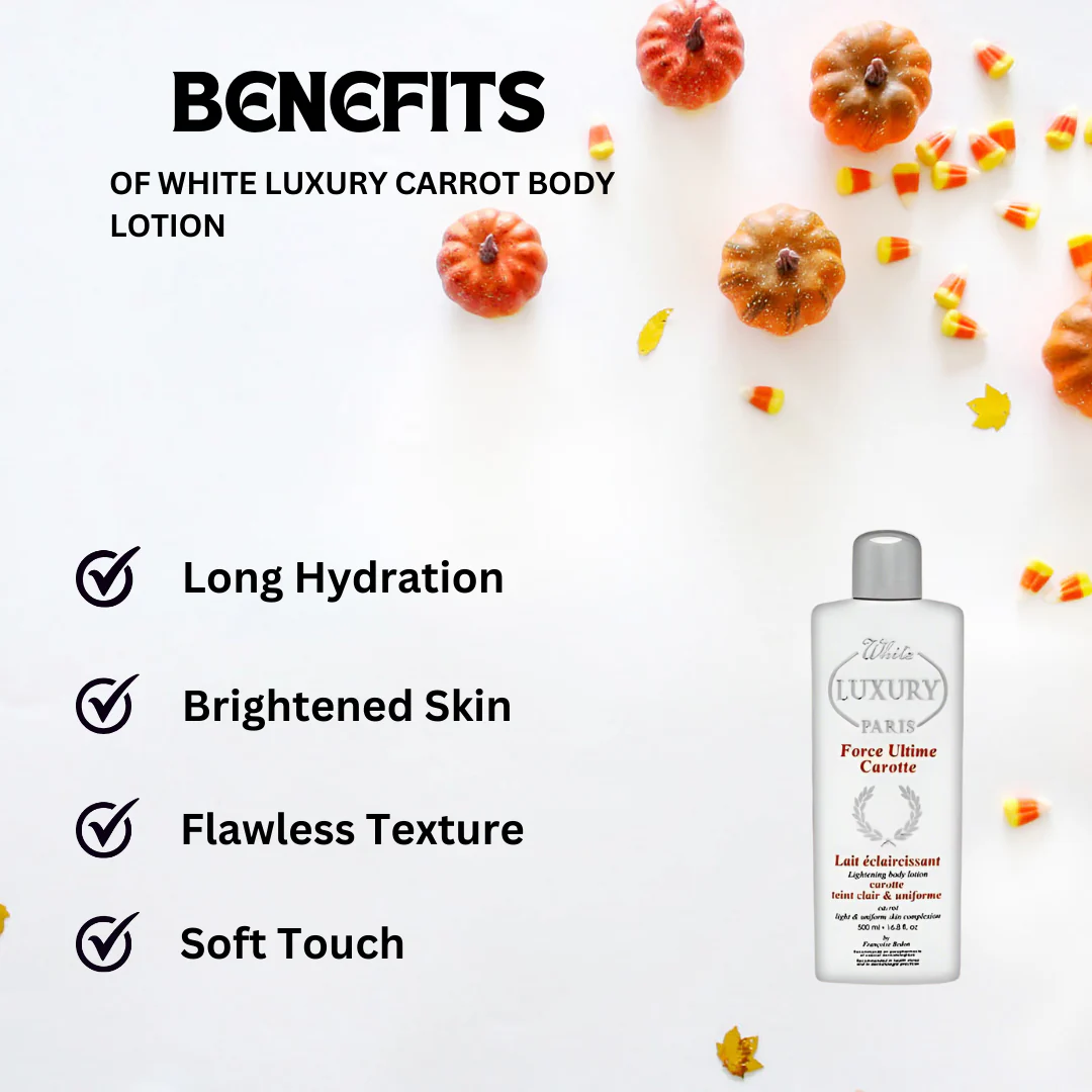 White Luxury Carrot Body Lotion 16.8oz - Image 2