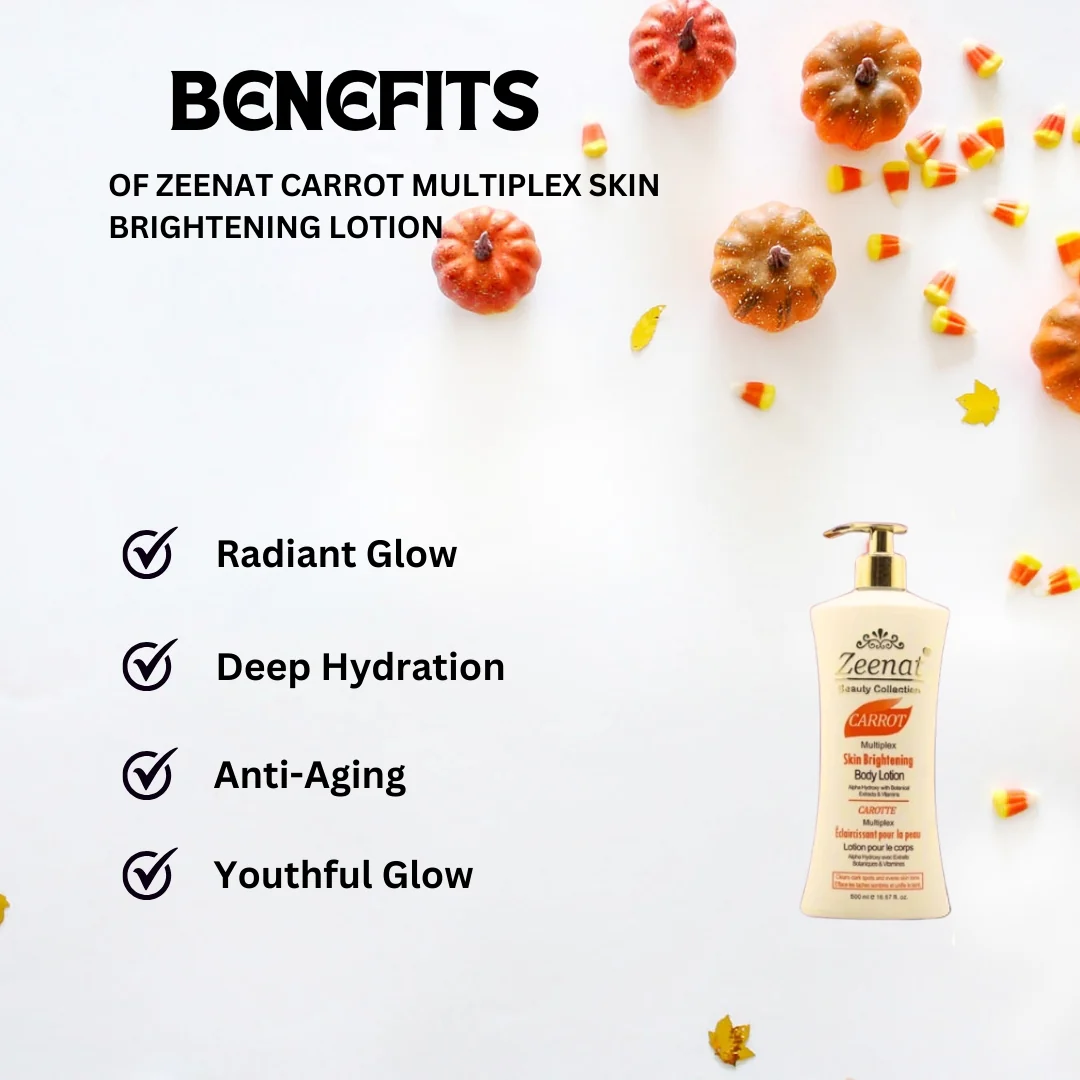 Zeenat Carrot Multiplex Skin Brightening Lotion 500 ml/17 oz - Image 3