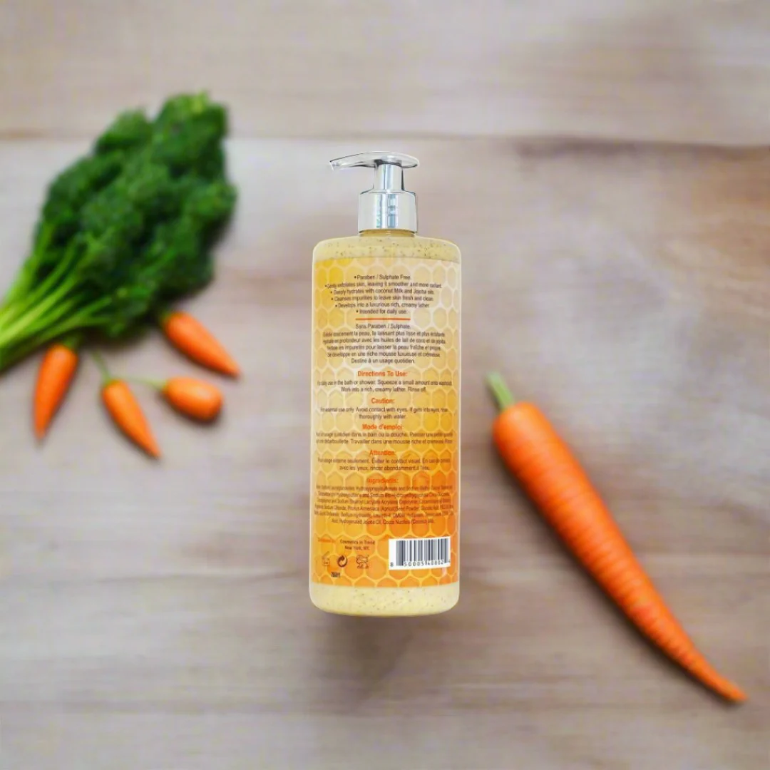 Zeenat Carrot Brightening & Exfoliating Shower Gel 1000 ml/33 oz - Image 2