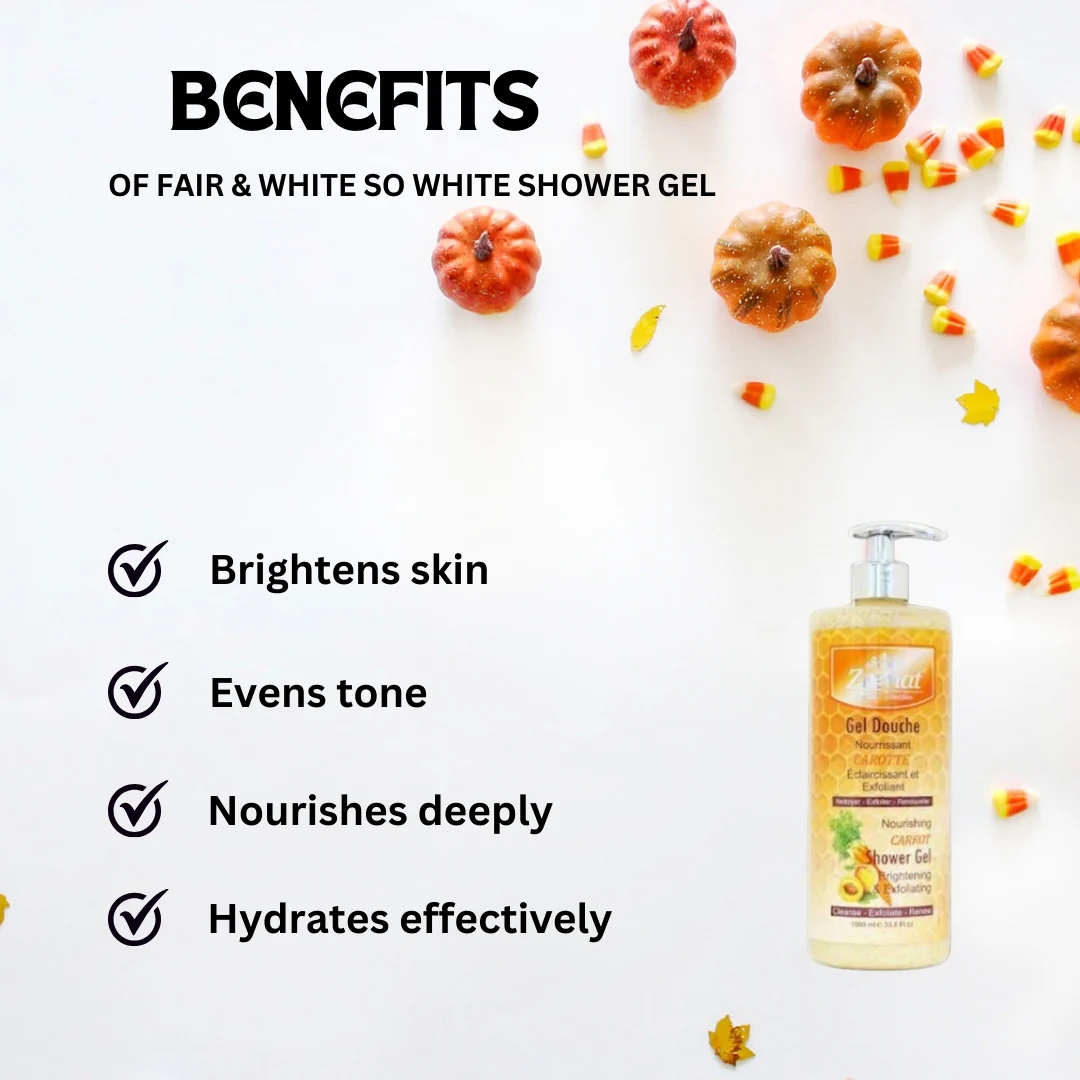 Zeenat Carrot Brightening & Exfoliating Shower Gel 1000 ml/33 oz - Image 3