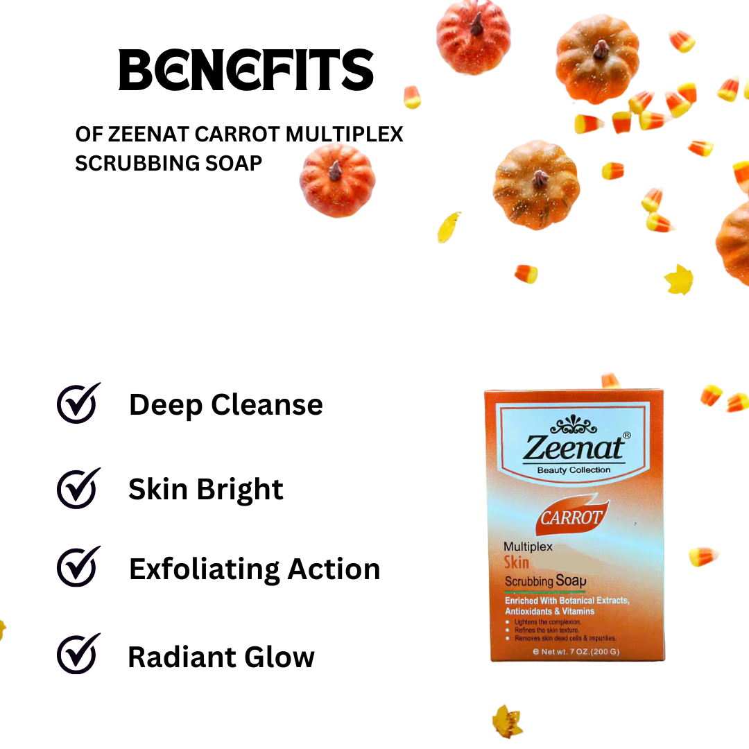 Zeenat Carrot Multiplex Scrubbing Soap 200g / 7oz - Image 4